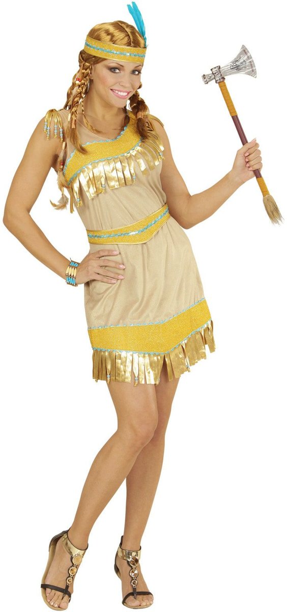 Indiaan Kostuum | Gouden Indiaans Meisje Golden Feet | Vrouw | Large | Carnaval kostuum | Verkleedkleding